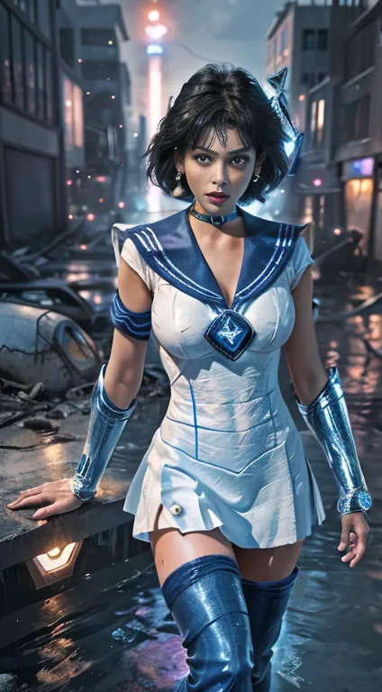 Unreal Engine:1.4,Ultra-high resolution,Best Quality:1.4, Realistic:1.4, Skin Texture:1.4, masterpiece:1.8, (Sailor Mercury:1.4)...