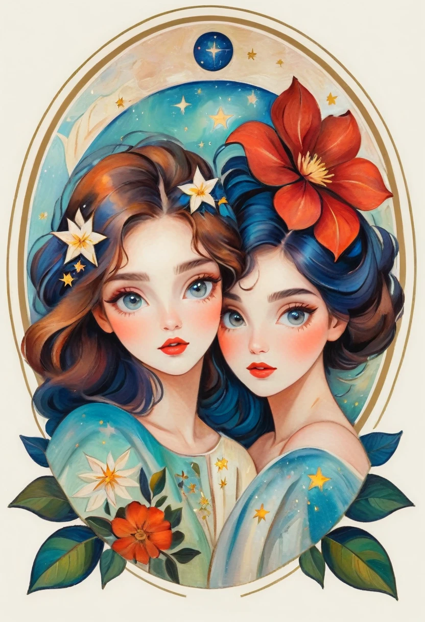 (best quality,actual,high resolution:1.2),pastel tones, painting,Impressionist strokes,from cubism, Fauvism to Surrealism and Abstraction, Beautiful and delicate eyes of a woman,Beautiful and delicate lips,flowing hair, Their artistic concepts and patterns are reflected in the clothing design.starry sky background