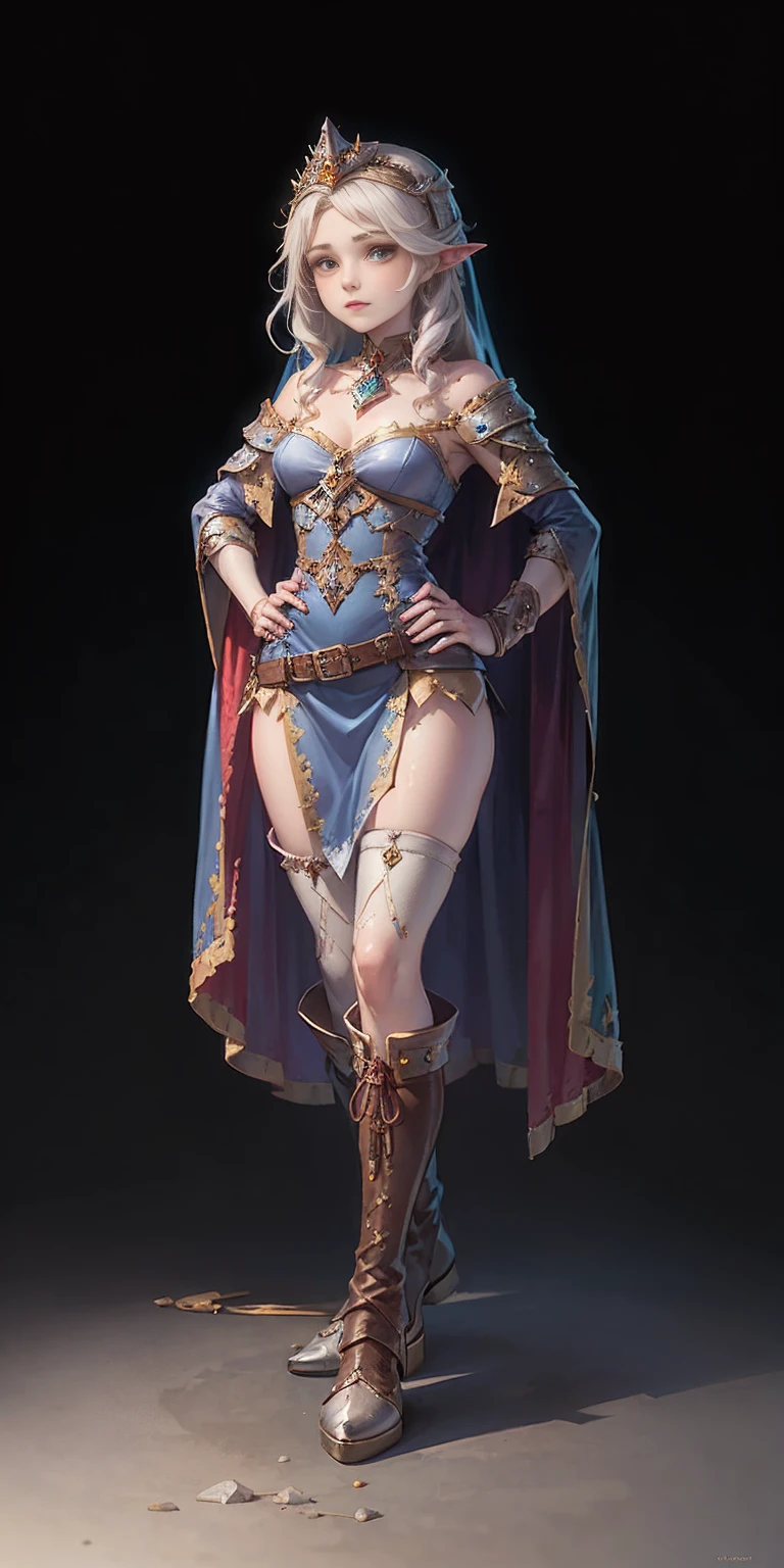 ((Fundo liso)) corpo inteiro de uma mulher em um vestido com véu, PÉS JUNTOS, standing PÉS JUNTOS, botas militares, linda fantasia donzela escrava guerreira, lindo retrato de arte de fantasia, arte vitoriana de fantasia, arte de fantasia medieval, linda e elegante rainha Roxxane, retrato da rainha da luz, arte de retrato de fantasia, arte de fantasia gótica, uma linda imperatriz de fantasia, mãos nos quadris