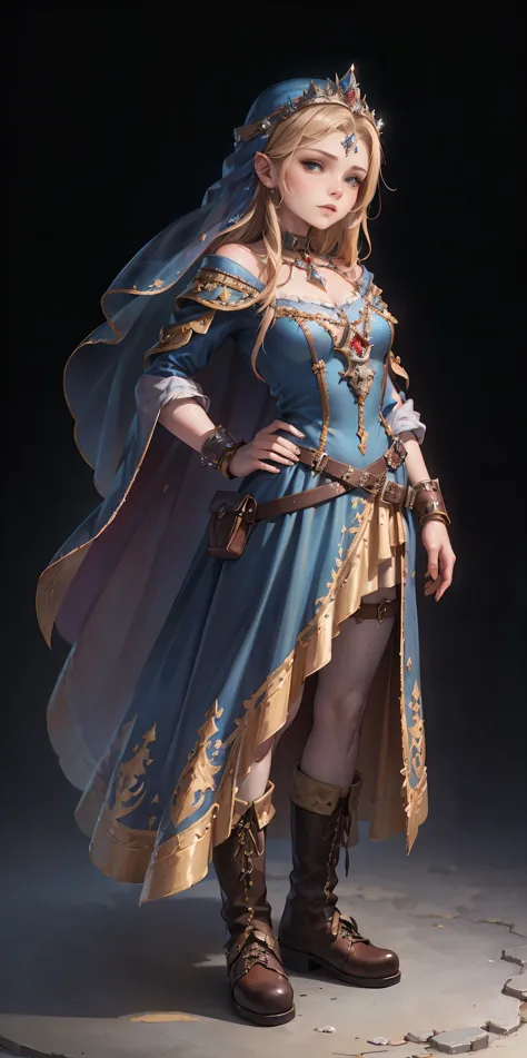 ((plain background)) full body of a woman in a dress with a veil, feet together, standing feet together, military boots, beautiful fantasy maiden slave warrior, beautiful fantasy art portrait, fantasy victorian art, medieval fantasy art, beautiful and eleg...