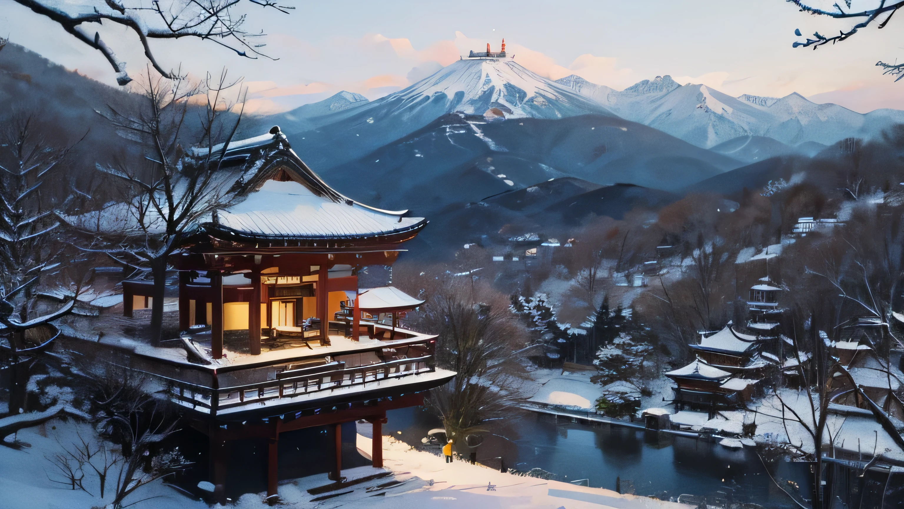 Beautiful snow scenery at Kiyomizu-dera Temple in Kyoto