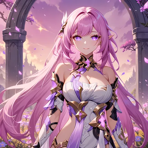 masterpiece,very aesthetic,1girl,elysia \(herrscher of human:ego\) \(honkai impact\),pink hair,purple eyes,pointed ears,highly d...