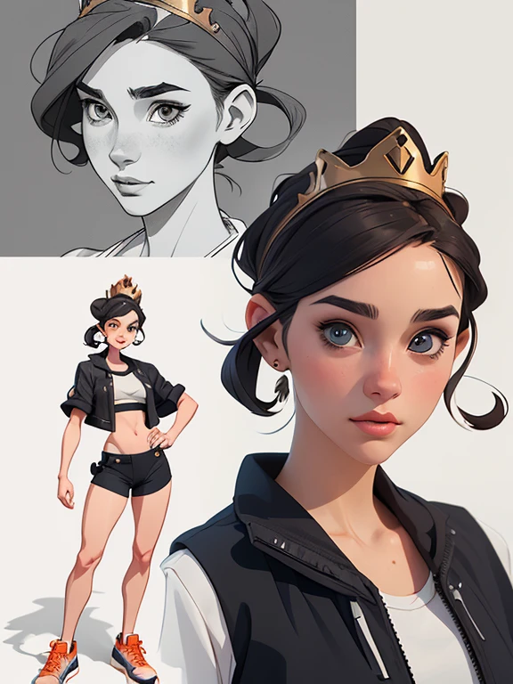 uumstyle Illustration numérique de style dessin animé Dessin de style GTA d&#39;une femme avec une couronne sur la tête, drawn in the style of artégerme, même modèle | artégerme, art détaillé, Ross fait nul 1. 0, style , Portrait par RossDraws,  et Rossdessine, in style of artégerme, extrêmement détaillé , portrait de princesse,  stylestyle Illustration numérique de style dessin animé Style GTA Femme en bikini et baskets à côté d&#39;une autre femme, illustration animée , proportions , beautiful arte conceitual de corps inteiro, bikini réaliste, retrato de corps inteiro de um curta!Style de dessin animé style de visage très détaillé illustration numérique style artgerm, Art conceptuel d’anime, illustration de, detailed arte conceitual de corps inteiro, conception de personnages d&#39;art conceptuel, art détaillé de personagem de anime, corps , Photos du corps entier de Jennifer Connelly dans un style de dessin animé, style d'illustration numérique, style Artgerm, style portrait. Feuille de rotation. Crée plusieurs images dans différentes poses du même personnage, style de dessin animé, style d'illustration numérique. Feuille de rotation GTATurnaround.