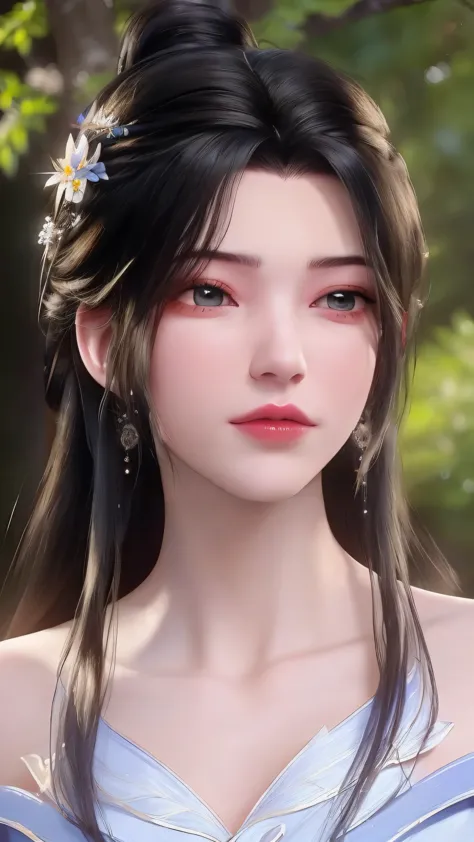 (best quality,ultra-detailed,photorealistic:1.37),vivid colors,studio lighting,beautiful detailed eyes,beautiful detailed lips,extremely detailed eyes and face,long eyelashes,portraits,black hair,confident expression,feminine,standing in a garden,soft sunl...