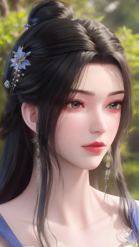 (best quality,ultra-detailed,photorealistic:1.37),vivid colors,studio lighting,beautiful detailed eyes,beautiful detailed lips,extremely detailed eyes and face,long eyelashes,portraits,black hair,confident expression,feminine,standing in a garden,soft sunl...