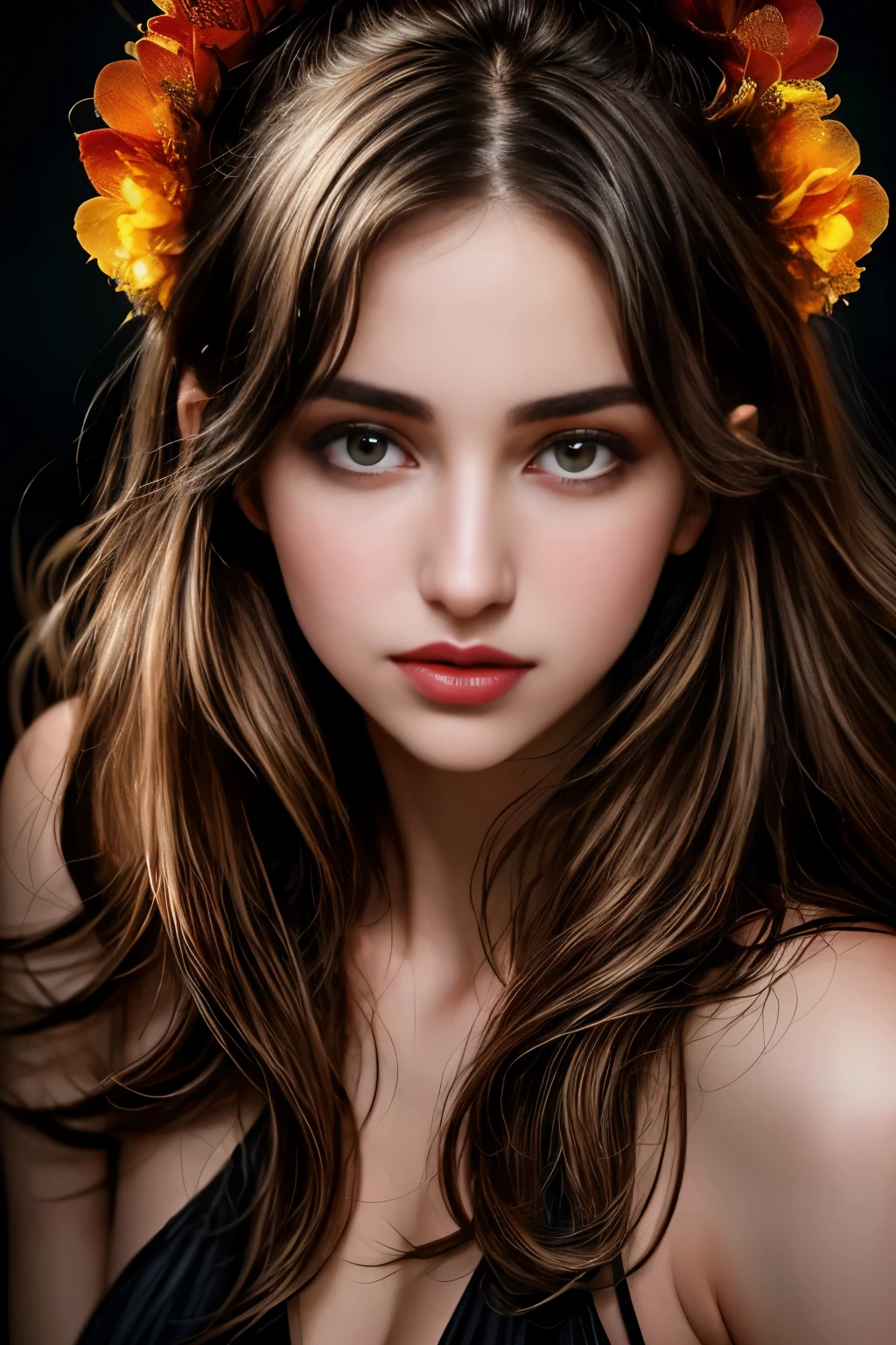 detailed figure, vibrant colors, intense lighting effects. Here is the prompt for the given theme:

"A beautiful girl with detailed facial features, including beautiful eyes, a delicate nose, and alluring lips. She is the centerpiece of the artwork, exuding an erotic vibe. The artwork showcases a high level of detail, providing an ultra-detailed depiction of the girl's figure. The colors used in the artwork are vibrant and lively, creating a visually captivating effect. The lighting effects in the artwork are intense and dramatic, adding depth and dimension to the overall composition. The medium used to create the artwork is a combination of digital illustration and sensual fine art painting. The overall image quality is of the highest caliber, with a resolution of 4k or 8k, and it possesses a realistic and photorealistic aesthetic, capturing every intricate detail of the girl's form and creating a masterpiece that is visually stunning. The color palette used in the artwork is rich and diverse, incorporating a wide range of seductive hues. The lighting in the artwork is carefully designed to accentuate the girl's features and create a mesmerizing atmosphere. The artwork portrays an erotic scene that can be both sensual and captivating, invoking strong emotions in the viewer. The overall composition is balanced and harmonious, with a focus on the girl's allure and captivating presence. This artwork showcases the beauty and allure of the female form in a distinctive and eye-catching manner." 