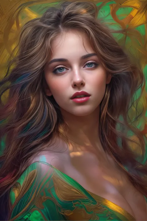 detailed figure, vibrant colors, intense lighting effects. Here is the prompt for the given theme:

"A beautiful girl with detai...