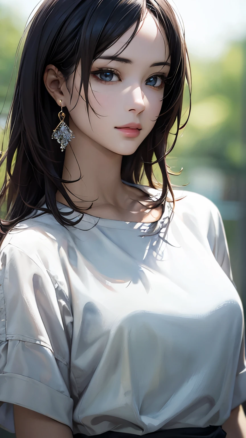 (hig彼st quality、8k、32k、masterpiece)、(Realistic)、(Realistic:1.2)、(High resolution)、Very detailed、Very beautiful face and eyes、1 girl、Delicate body、(hig彼st quality、Attention to detail、Rich skin detail)、(hig彼st quality、8k、Oil paint:1.2)、Very detailed、(Realistic、Realistic:1.37)、Bright colors、Full Body Shot, (Casual Fashion)