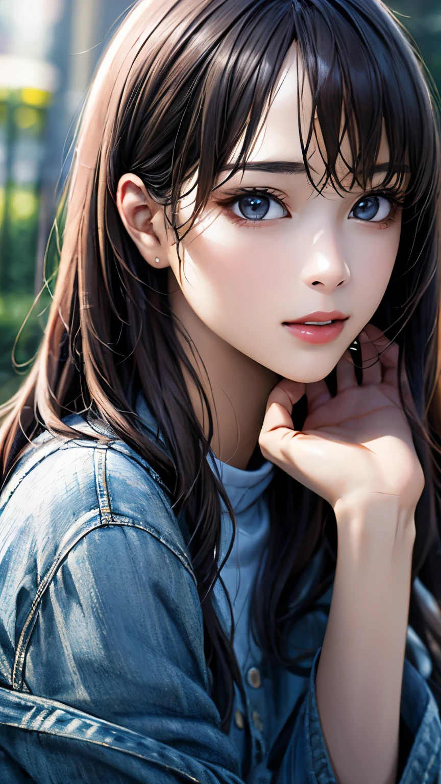 (hig彼st quality、8k、32k、masterpiece)、(Realistic)、(Realistic:1.2)、(High resolution)、Very detailed、Very beautiful face and eyes、1 girl、Delicate body、(hig彼st quality、Attention to detail、Rich skin detail)、(hig彼st quality、8k、Oil paint:1.2)、Very detailed、(Realistic、Realistic:1.37)、Bright colors、Full Body Shot, (Casual Fashion)