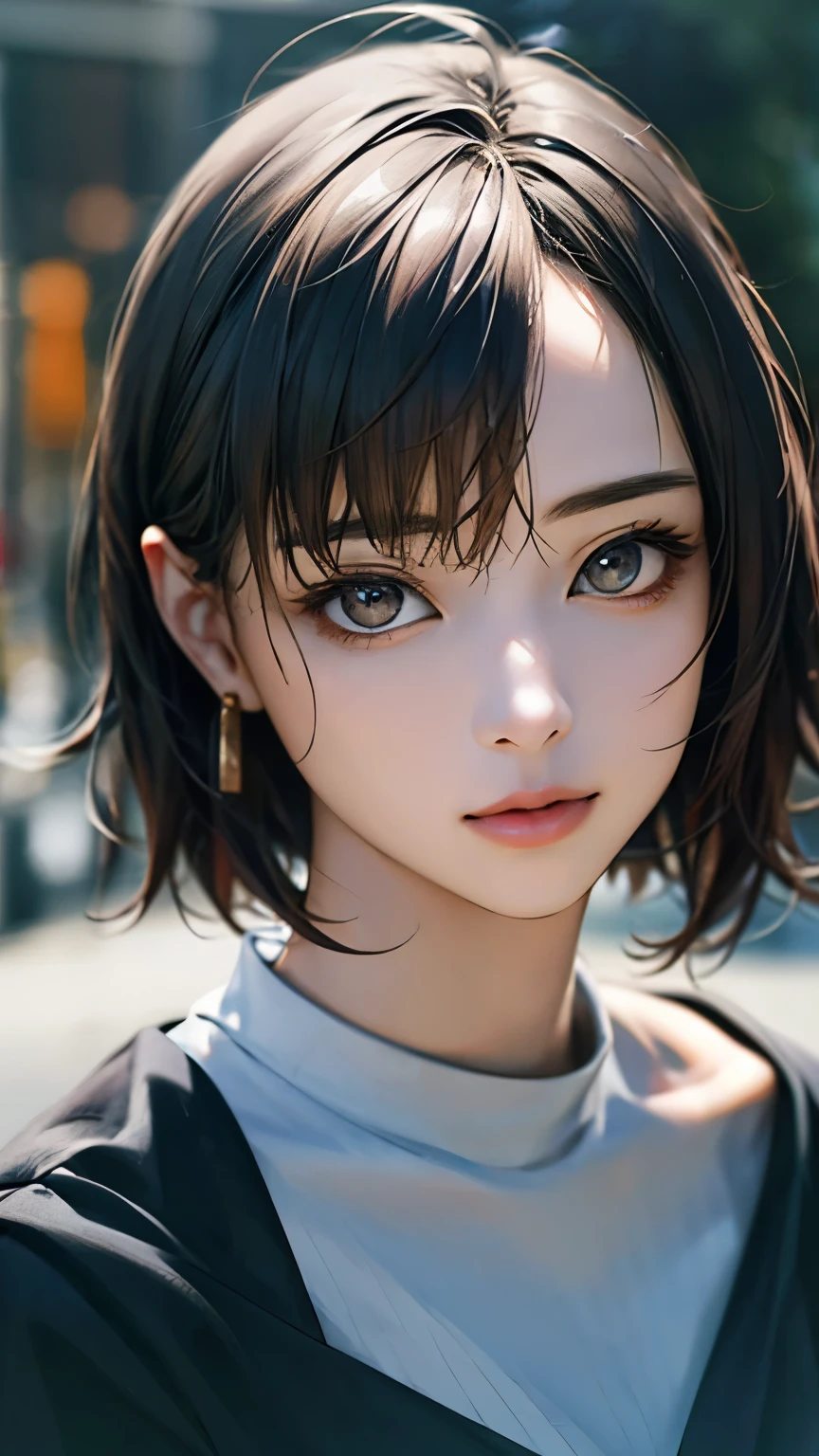 (hig彼st quality、8k、32k、masterpiece)、(Realistic)、(Realistic:1.2)、(High resolution)、Very detailed、Very beautiful face and eyes、1 girl、Delicate body、(hig彼st quality、Attention to detail、Rich skin detail)、(hig彼st quality、8k、Oil paint:1.2)、Very detailed、(Realistic、Realistic:1.37)、Bright colors、Full Body Shot, (Casual Fashion)