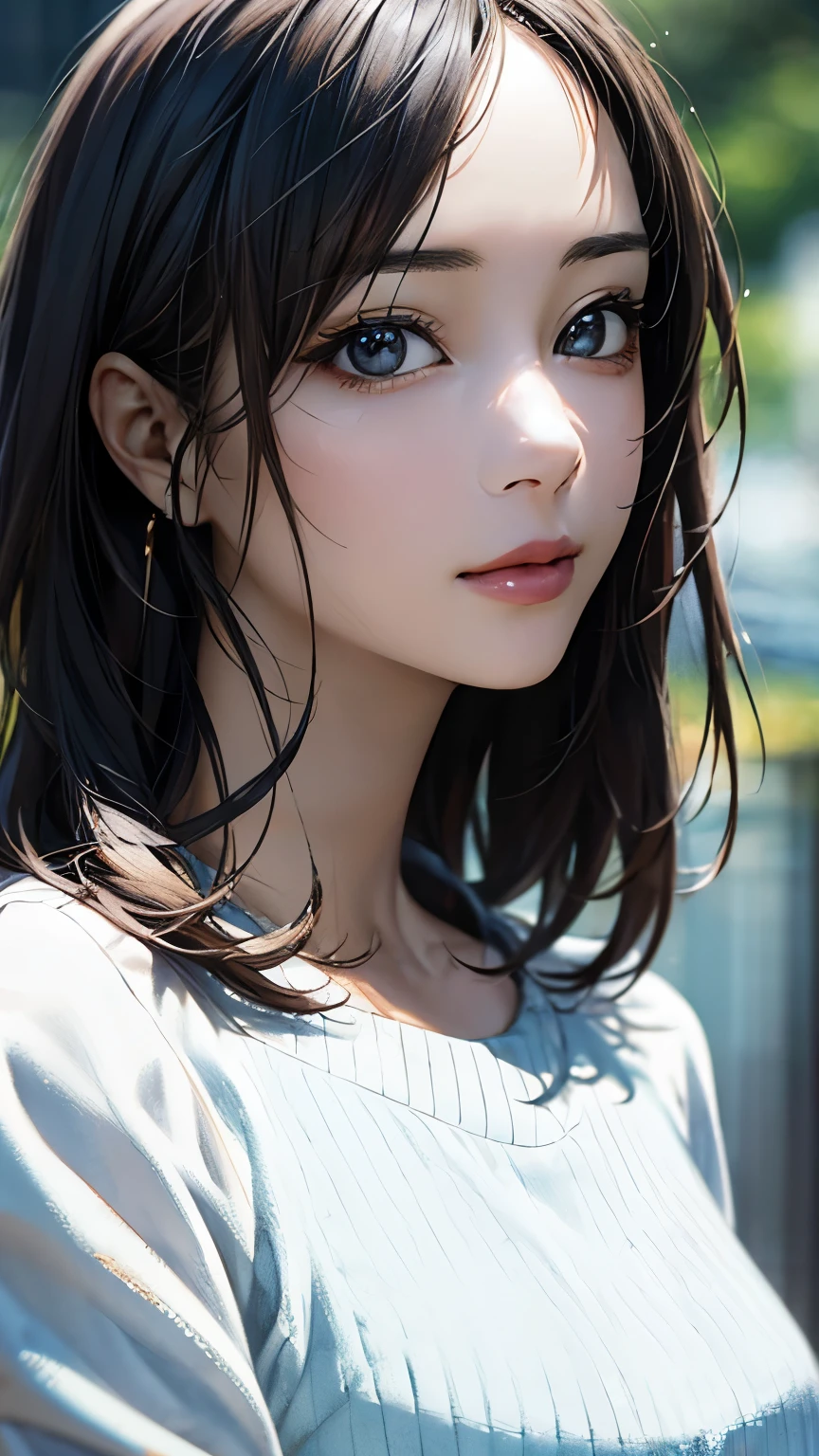 (hig彼st quality、8k、32k、masterpiece)、(Realistic)、(Realistic:1.2)、(High resolution)、Very detailed、Very beautiful face and eyes、1 girl、Delicate body、(hig彼st quality、Attention to detail、Rich skin detail)、(hig彼st quality、8k、Oil paint:1.2)、Very detailed、(Realistic、Realistic:1.37)、Bright colors、Full Body Shot, (Casual Fashion)