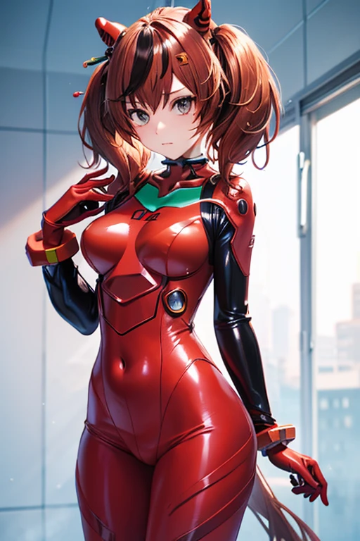 좋은 자연, asuka 코스프레 costume, 코스프레, 플러그수트, 바디수트, 머리 장식