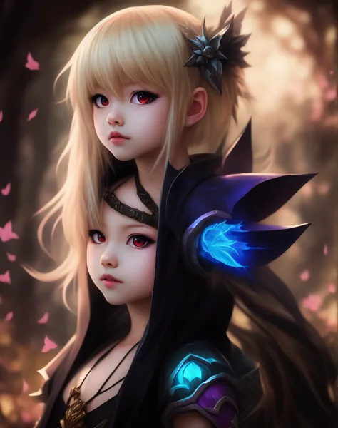 real anime role play meha fairy child portrait, fair, atmosphere, fantasy, hdr, surreal, blonde, clear focus, league of legends ...