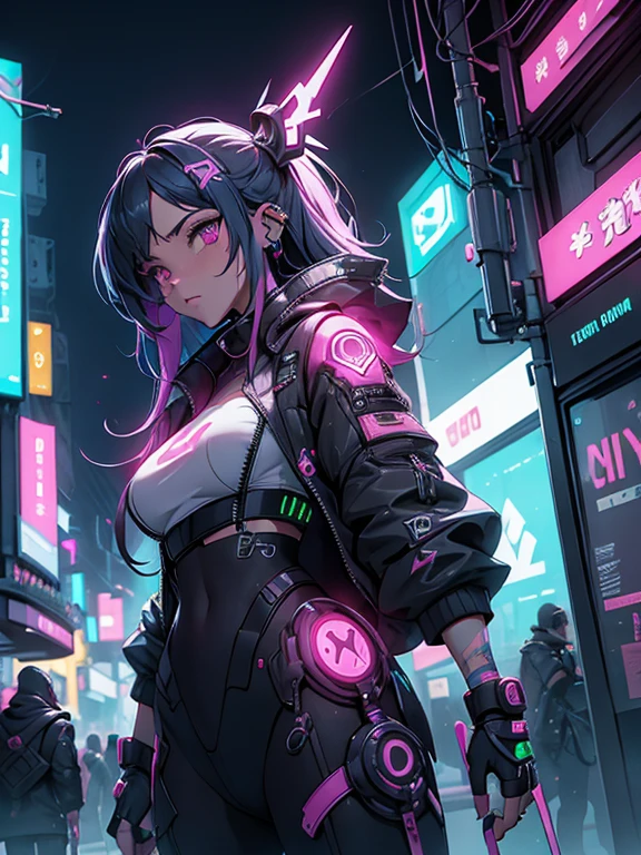 （ciudad ciberpunk、Neon cyber city:1.5）