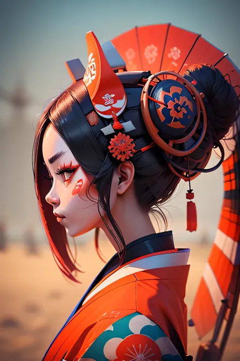 geisha super realistic design and details vibrant colors perfect design