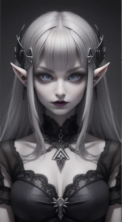 silbernes Haar, besessene Augen, Gothic-Prinzessin Zelda,