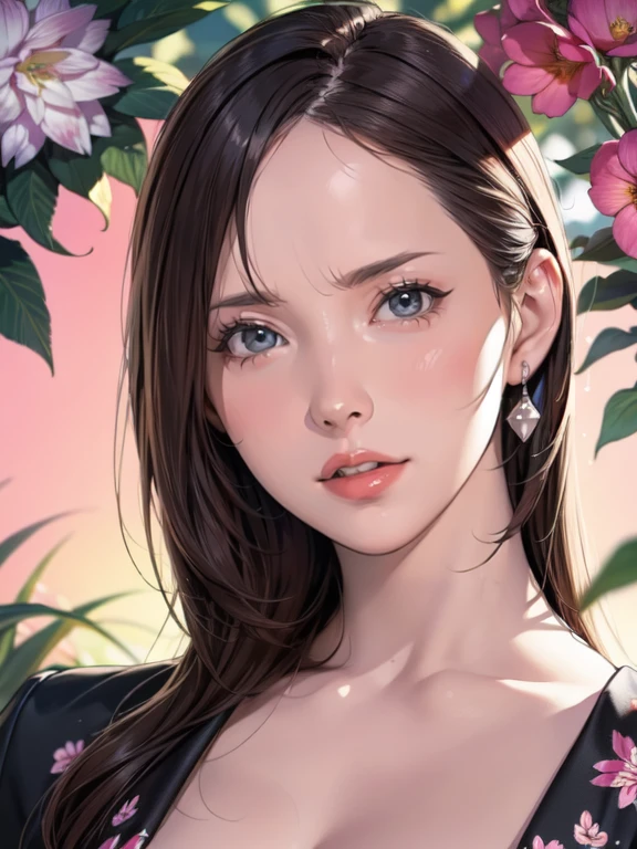 (best quality,highres,ultra-detailed),(photorealistic:1.37) A woman with a scowling expression, mouth wide open, showing clenched teeth, (beautiful detailed eyes,beautiful detailed lips). (Professional:1.2) A portrait created with oil painting, (extreme detail description,stunning details). (Vivid colors,sharp focus) The woman has long, flowing hair with bright colors. She is wearing a stylish outfit that reflects her rebellious personality. The background is a vibrant garden filled with blooming flowers. The lighting is soft and diffused, creating a warm and inviting atmosphere.