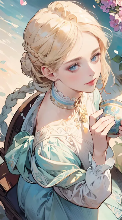 (masterpiece), best quality, ultra-detailed, illustration, detailed light, an extremely delicate and beautiful European female, ...