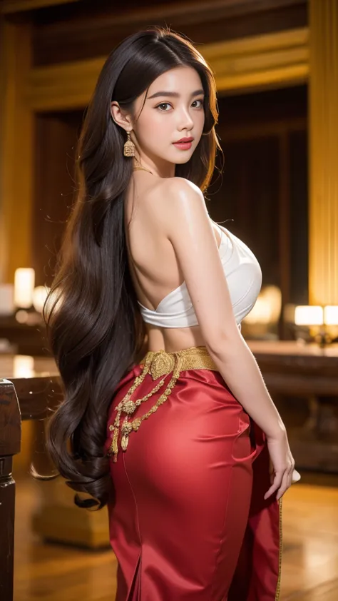 Beautiful girl with three meter long hair, Her hair was as long as her buttocks.., black hair, long hair, Beauty that comes from...