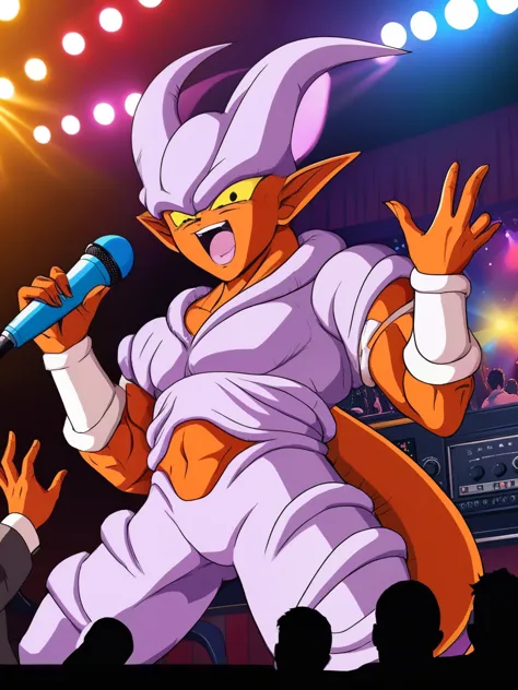 (best quality,4k,8k,highres,masterpiece:1.2),ultra-detailed,(realistic,photorealistic,photo-realistic:1.37),portrait,illustration,Janemba singing in the ktv,dramatic lighting,colorful,beautifully designed microphones,visually stunning backdrop,energetic au...