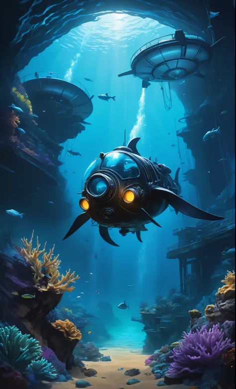 Nazare Subnautica vol.2 - New Nazare, by Luis Duarte, Nanopunk, blue shading, Nazare style, Element Water, Mythpunk, Graphic Interface, Space Art, Sci-Fic Art, Dark Influence, NijiExpress 3D v3, Kinetic Art, Datanoshing, Oilpainting, Ink v3, Splash style, Abstract Art, Abstract Tech, Cyber Tech Elements, Futuristic, Epic style, Illustrated v3, Deco Influence, AirBrush style, drawing
