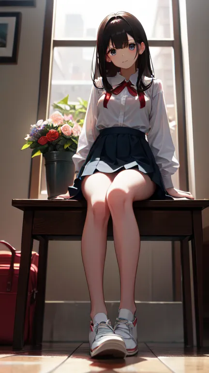 masterpiece, highest quality, One Girl, 12 years old、Thighs, beautiful girl, Flowers, たくさんの小さなflowerびら, flower、Small waist, RAWp...