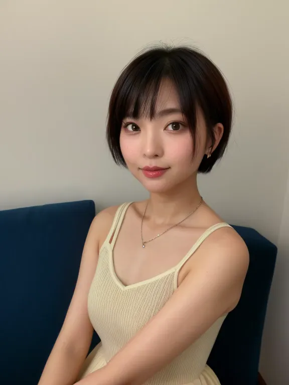 (highest quality、8k、32k、masterpiece、Hmph:1.2)、Photo of beautiful Japan woman in her 30s、very short hair、short hair、Shortcuts、Upp...