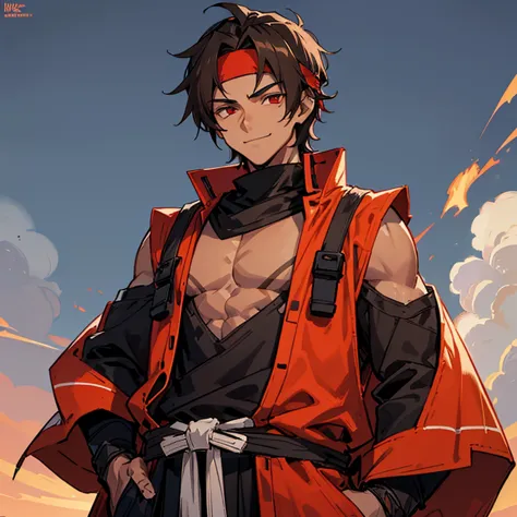 A tall, rather tanned, lean man who looks about 18. He is wearing a black shinobi outfit, and has a black headband. He has long,...