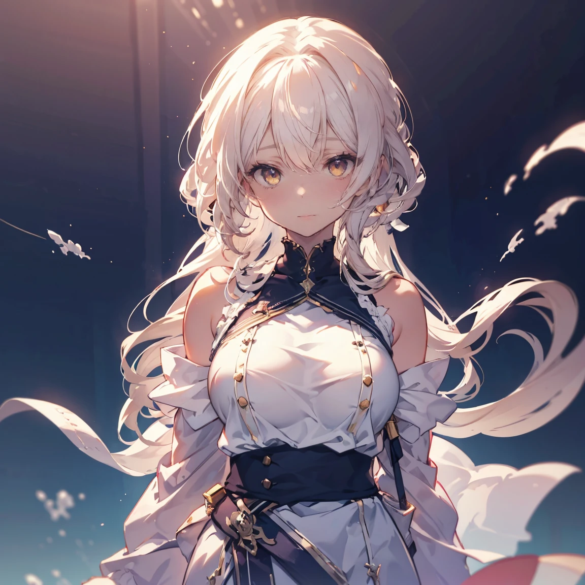 Night World, Perfect female body, 1 girl, Huge ahoge, Small breasts, Light Skin, Larger clothes,Fantasy,ghost