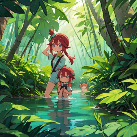 girls exploring the malaysian jungle