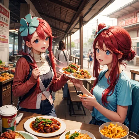 girls on a food trip to korea