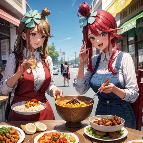 girls on a food trip to korea