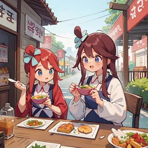 girls on a food trip to korea