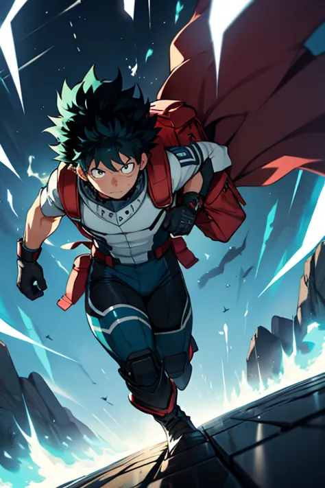 Izuku&#39;s hero suit could be bright green, representing your connection with energy. Could have power lines running through th...