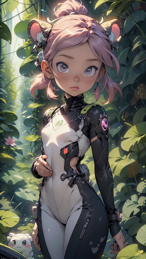 An ultra-detailed, realistic, and adorable cute alien character is depicted in this artwork. The character is small in size and ...