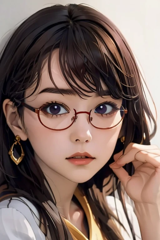 (chef-d&#39;œuvre, la plus haute qualité), Une fille,  Satou, Satou, Lunettes, 赤いフレームのLunettes, Costume de marin, Satou, Lunettes, 赤いフレームのLunettes, 