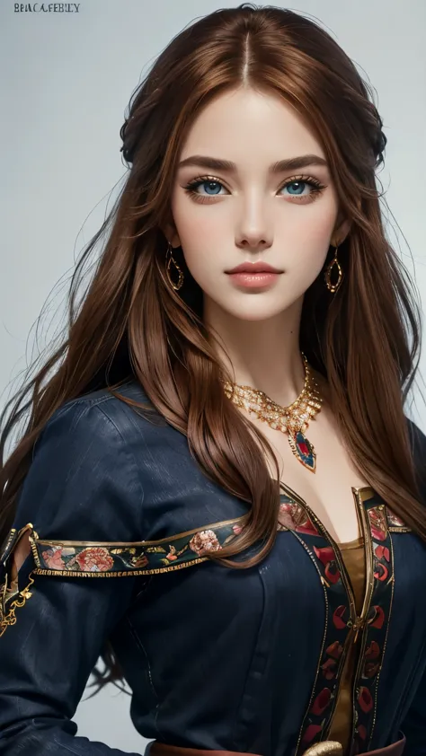 cowboy shot, highest quality, 超a high resolution, (realistic:1.4), 細部までbeautiful face, detailed clothing, attractive european wo...