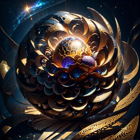 Highest image quality, ultra high definition, masterpiece, flower of life, Enlightenment, koy fish, golden dragon, light and sha...