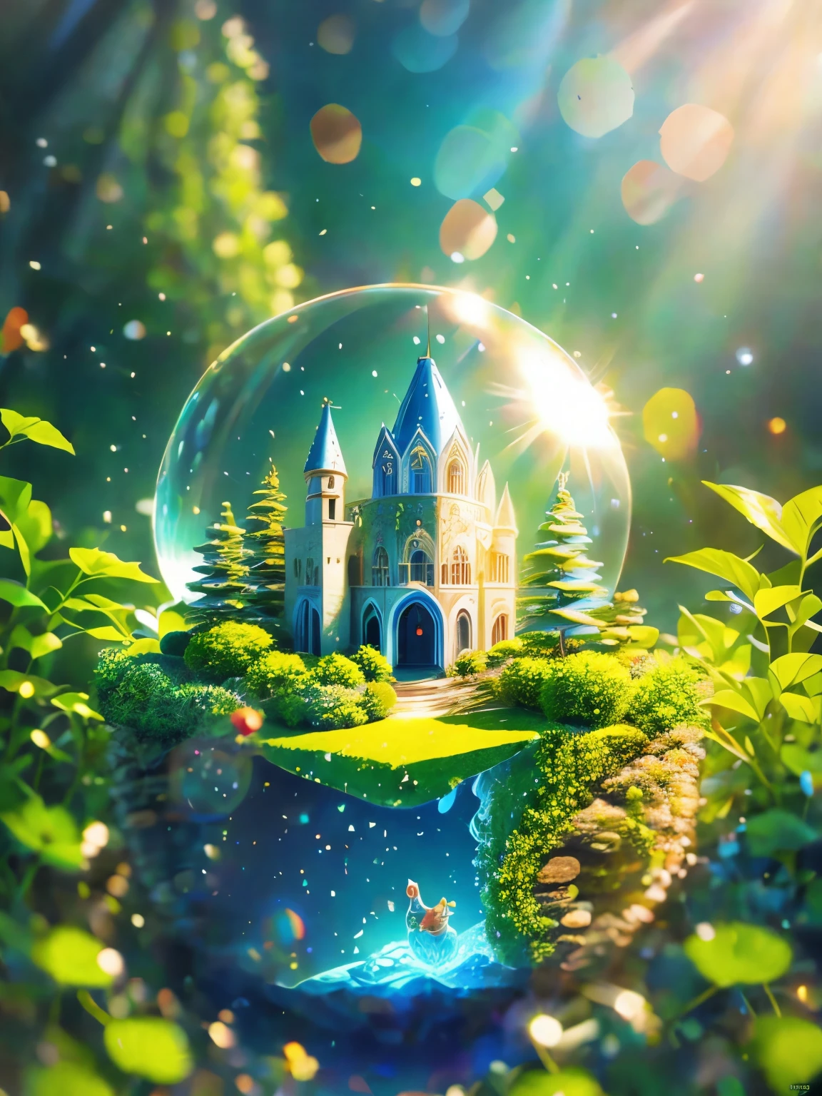 (masterpiece, best quality:1.2), Close up of a cartoon castle on a green background, Cute numbers艺术, Beautifully detailed digital art, 4k high definition illustration wallpaper, Cute numbers, Blurred dream picture, 4k hd wallpaper illustration, Cute 3d rendering, A beautiful artistic illustration, 2d illustration, 2d illustration, Blurred dreamy illustration, Epic Concept Art. Bokeh