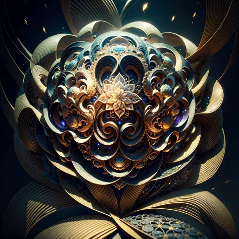 Highest image quality, ultra high definition, masterpiece, flower of life, Enlightenment, koy fish, golden dragon, light and sha...