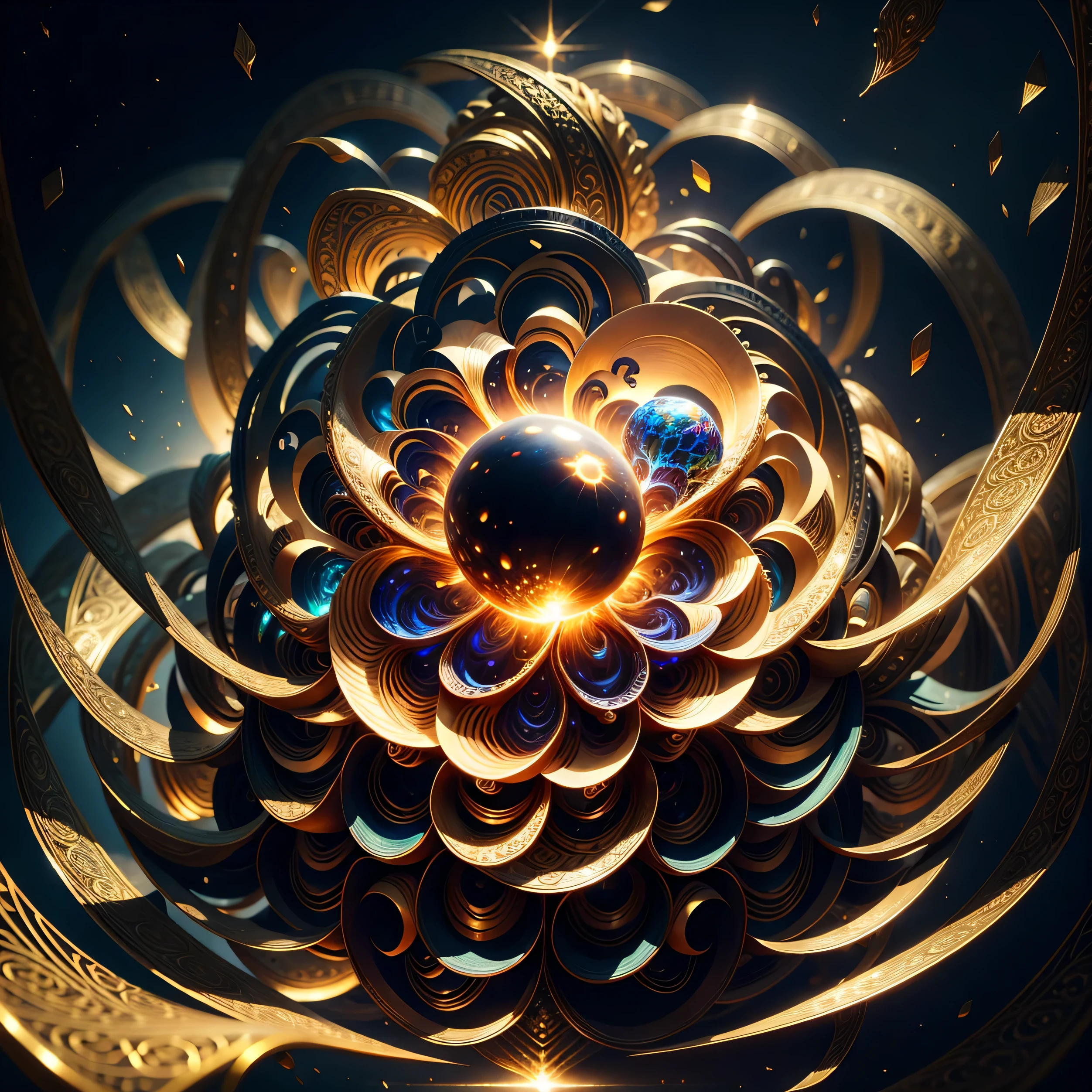 Highest image quality, ultra high definition, masterpiece, flower of life, Enlightenment, koy fish, golden dragon, beautiful lady, light and shadow, particle light, particle special effects, Bioluminescence, beautiful romance, beautiful, dream highest quality, ultra high definition, masterpiece, exquisite CG, exquisite details, rich picture layers, beautiful, perfect details, best quality, highest image quality, high resolution, high definition, 16k, 8k, UHD, HDR, HD,--v5,--ar