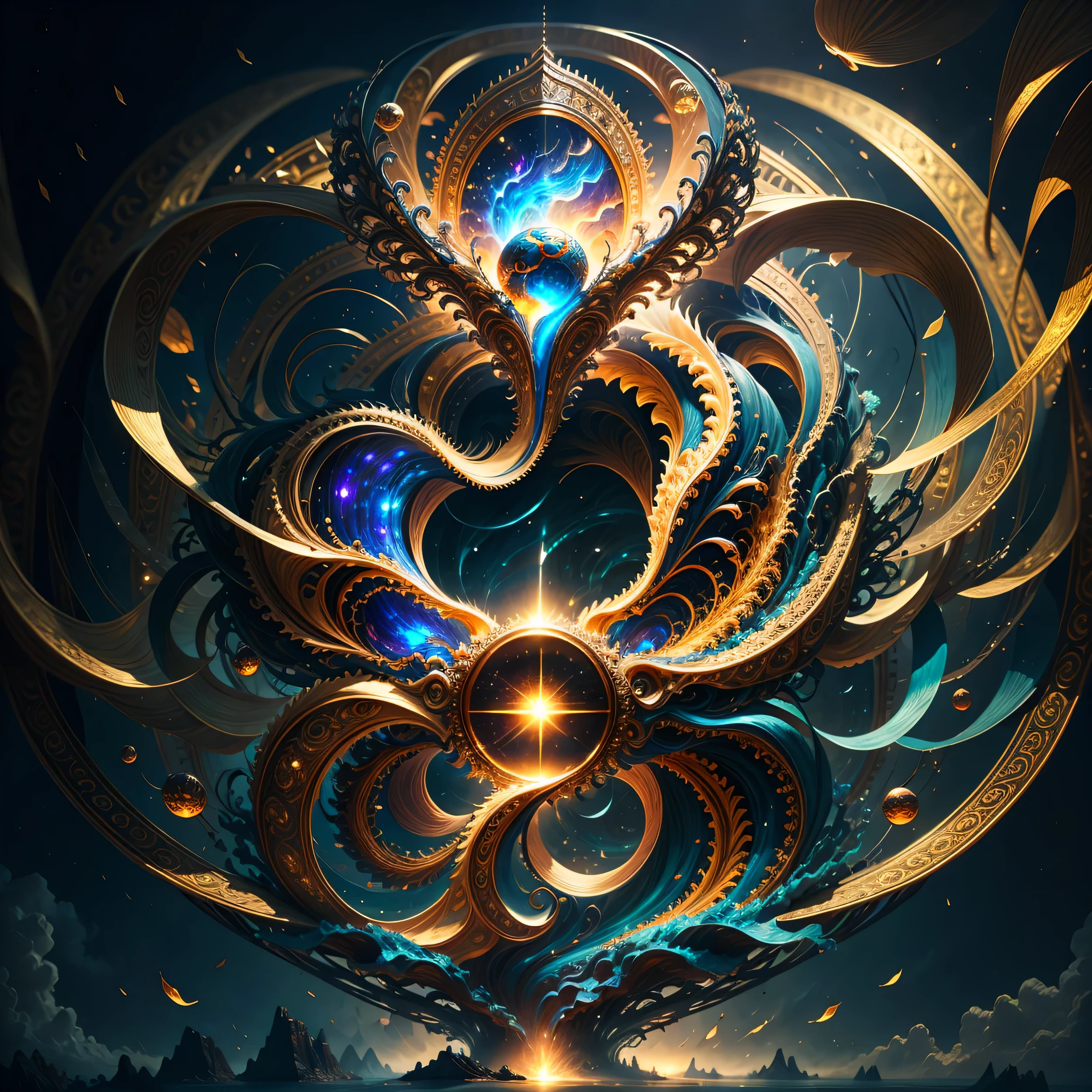 Highest image quality, ultra high definition, masterpiece, flower of life, Enlightenment, koy fish, golden dragon, beautiful lady, light and shadow, particle light, particle special effects, Bioluminescence, beautiful romance, beautiful, dream highest quality, ultra high definition, masterpiece, exquisite CG, exquisite details, rich picture layers, beautiful, perfect details, best quality, highest image quality, high resolution, high definition, 16k, 8k, UHD, HDR, HD,--v5,--ar