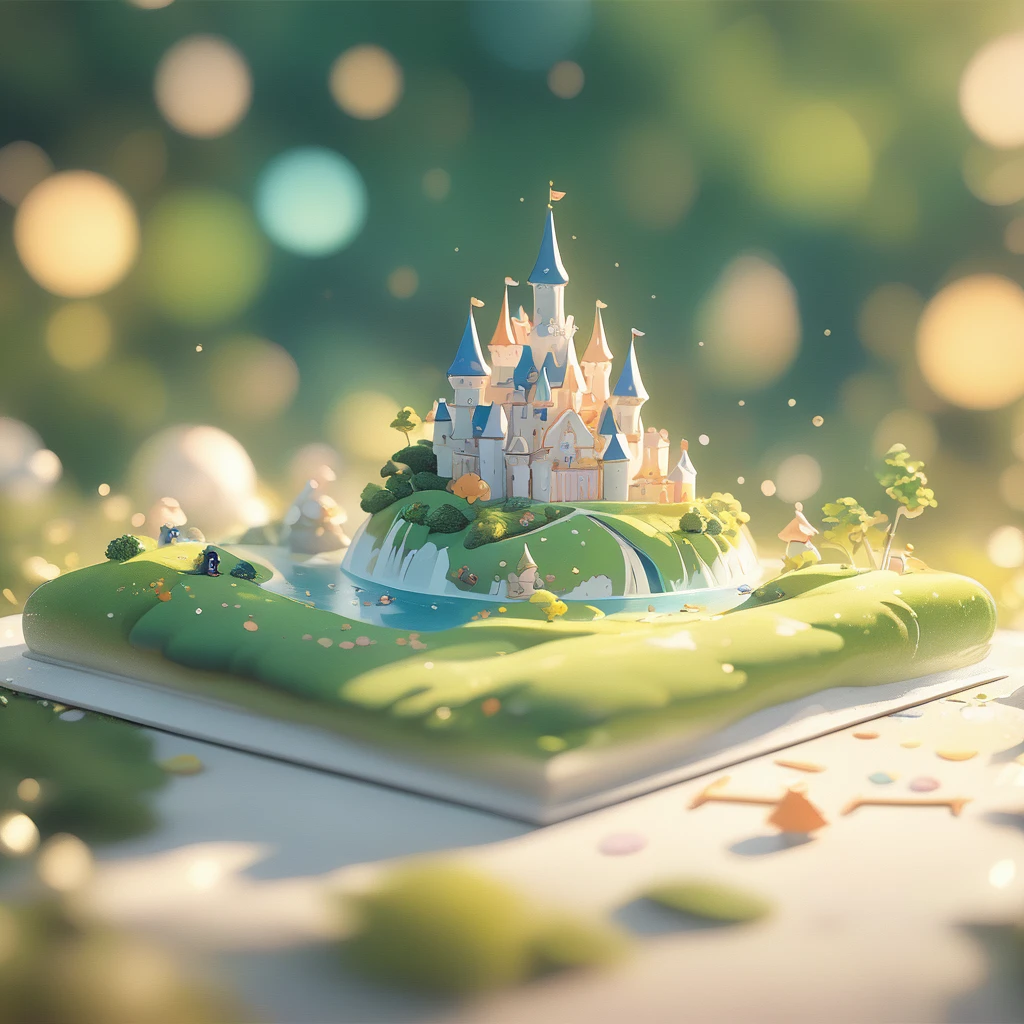 (masterpiece, best quality:1.2), Close up of a cartoon castle on a green background, Cute numbers艺术, Beautifully detailed digital art, 4k high definition illustration wallpaper, Cute numbers, Blurred dream picture, 4k hd wallpaper illustration, Cute 3d rendering, A beautiful artistic illustration, 2d illustration, 2d illustration, Blurred dreamy illustration, Epic Concept Art. Bokeh .Ultra wide angle（（best quality））， （（Intricate details））， （（Surrealism））（8k）
