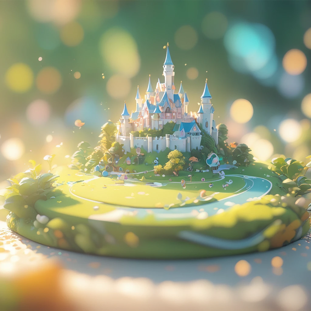 (masterpiece, best quality:1.2), Close up of a cartoon castle on a green background, Cute numbers艺术, Beautifully detailed digital art, 4k high definition illustration wallpaper, Cute numbers, Blurred dream picture, 4k hd wallpaper illustration, Cute 3d rendering, A beautiful artistic illustration, 2d illustration, 2d illustration, Blurred dreamy illustration, Epic Concept Art. Bokeh .Ultra wide angle（（best quality））， （（Intricate details））， （（Surrealism））（8k）
