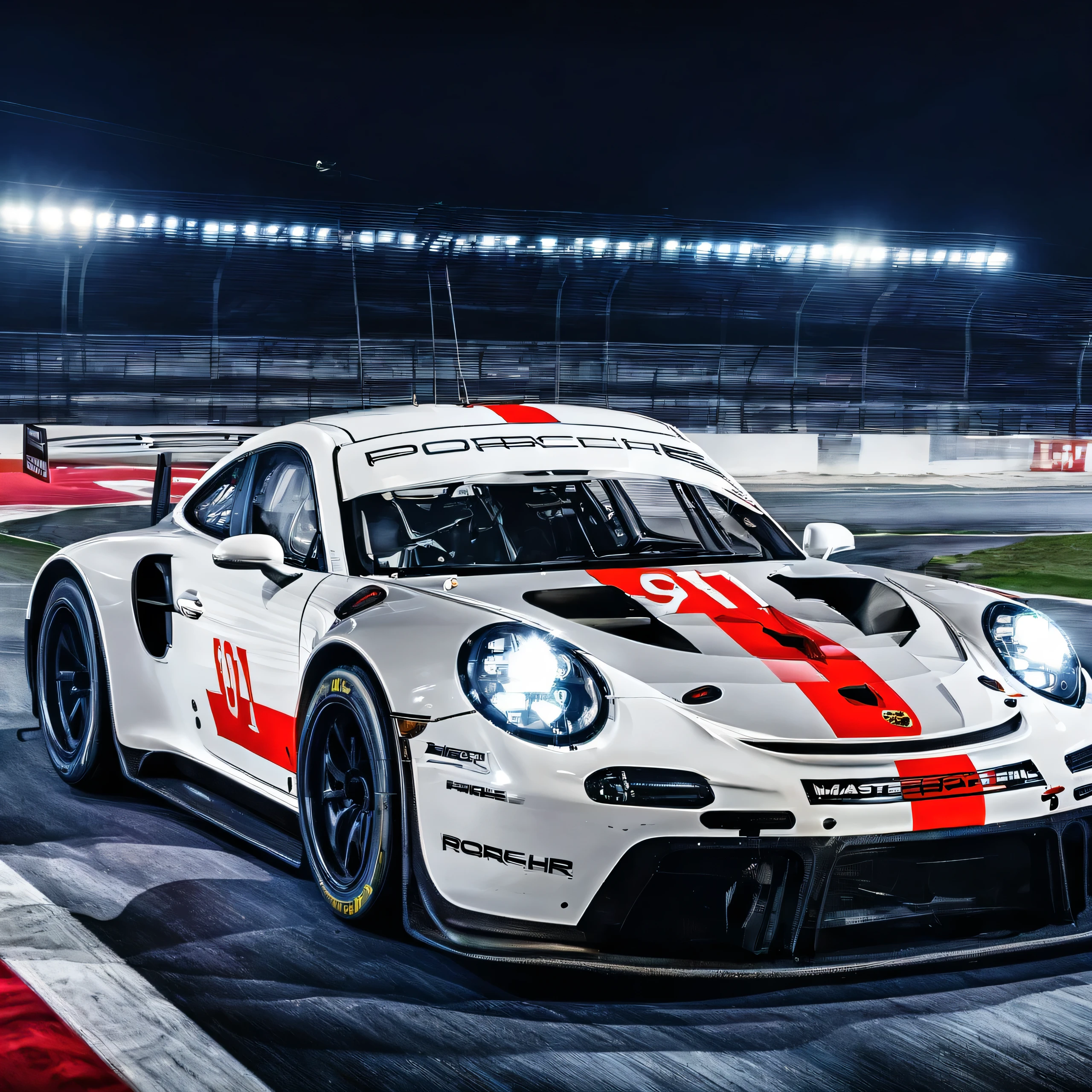 Upgrade your experience to the ultimate quality resolution with digital media, transforming it into an immersive desktop background. Envision the captivating scene of the Porsche 911 RSR-19 2019 rendered in unparalleled detail and clarity. Feel the power and excitement as the sleek Porsche tears through the track, its vibrant livery shining under the bright lights of the race. With the highest resolution available, every aspect of the scene is brought to life with breathtaking realism. From the aerodynamic curves of the Porsche to the dynamic atmosphere of the racetrack, immerse yourself in the heart-pounding thrill of motorsport. As your desktop background, this digital masterpiece will transport you to the forefront of racing excitement every time you turn on your computer, ensuring an unforgettable and immersive experience like no other, ccurate, motion blur, ray tracing, backlighting, depth of field, UHD, super detail, award winning, 16k, photorealism, photorealistic