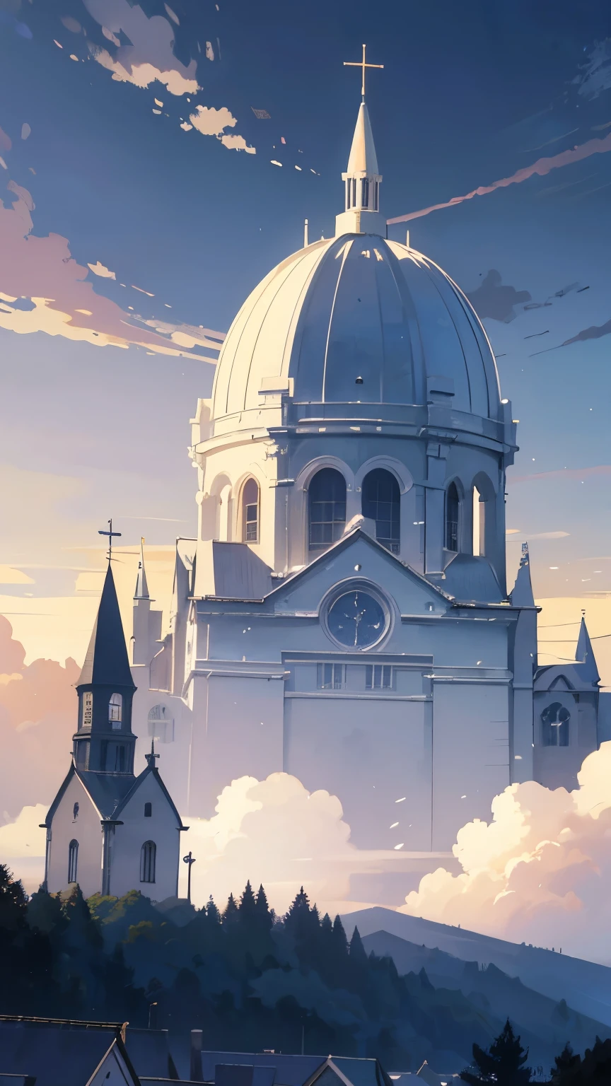 anime landscape with a small church, Church has top of the cross symbol and a tree in the middle, anime countryside landscape, anime landscape wallpaper, beautifully puffy clouds(( dark )). anime, anime landscape, hd wallpaper, beautiful anime scenery, anime clouds, beautiful anime scene, anime scenery, studio ghibli sky, high quality desktop wallpaper, anime beautiful peace scene!!!,