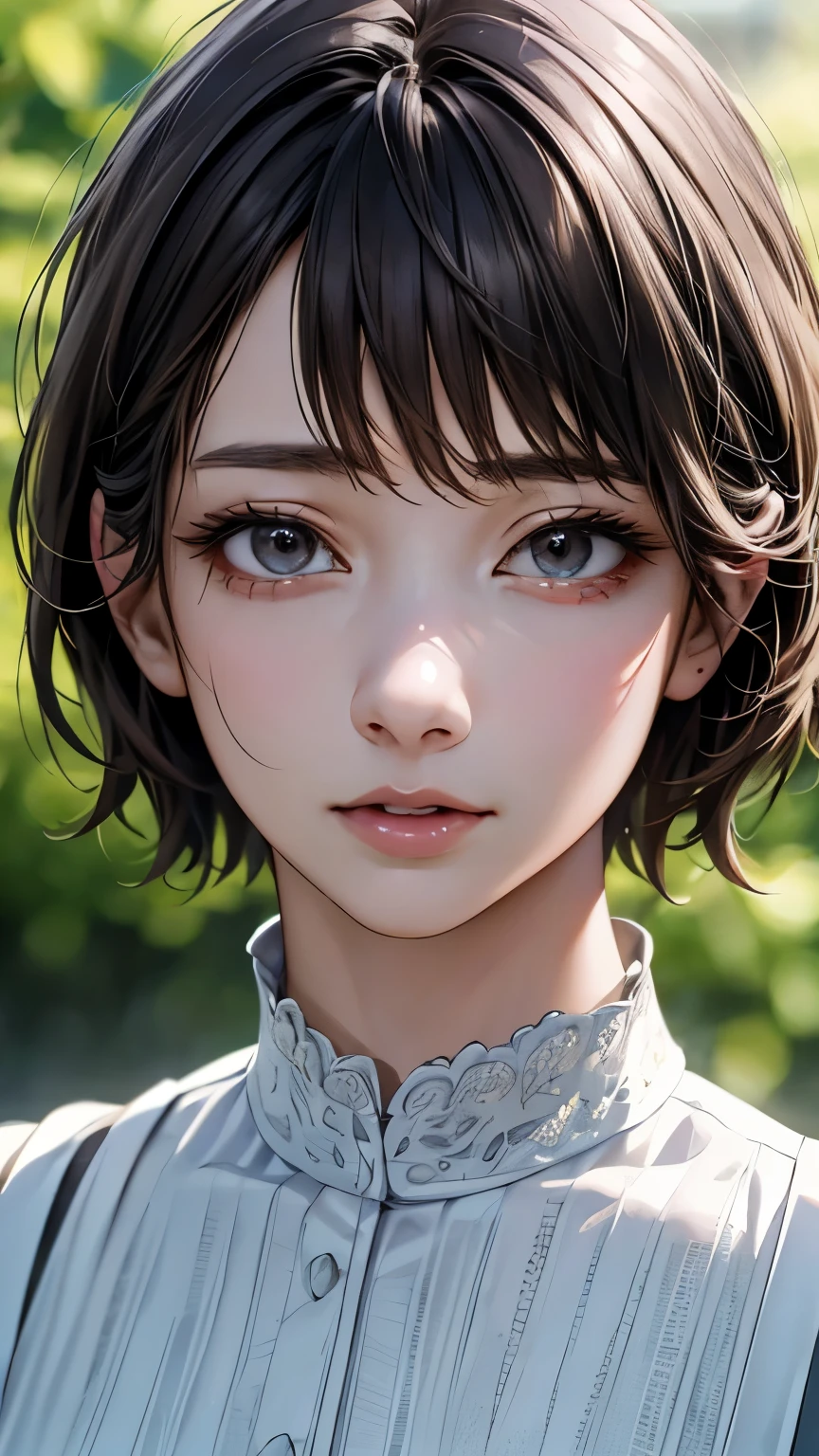 (highest quality、8k、32k、masterpiece)、(Realistic)、(Realistic:1.2)、(High resolution)、Very detailed、Very beautiful face and eyes、1 girl、Round and small face、(Droopy eyes:1.3), Tight waist、Delicate body、(close、highest quality、Attention to detail、Rich skin detail)、(highest quality、8k、Oil paint:1.2)、Very detailed、(Realistic、Realistic:1.37)、Bright colors