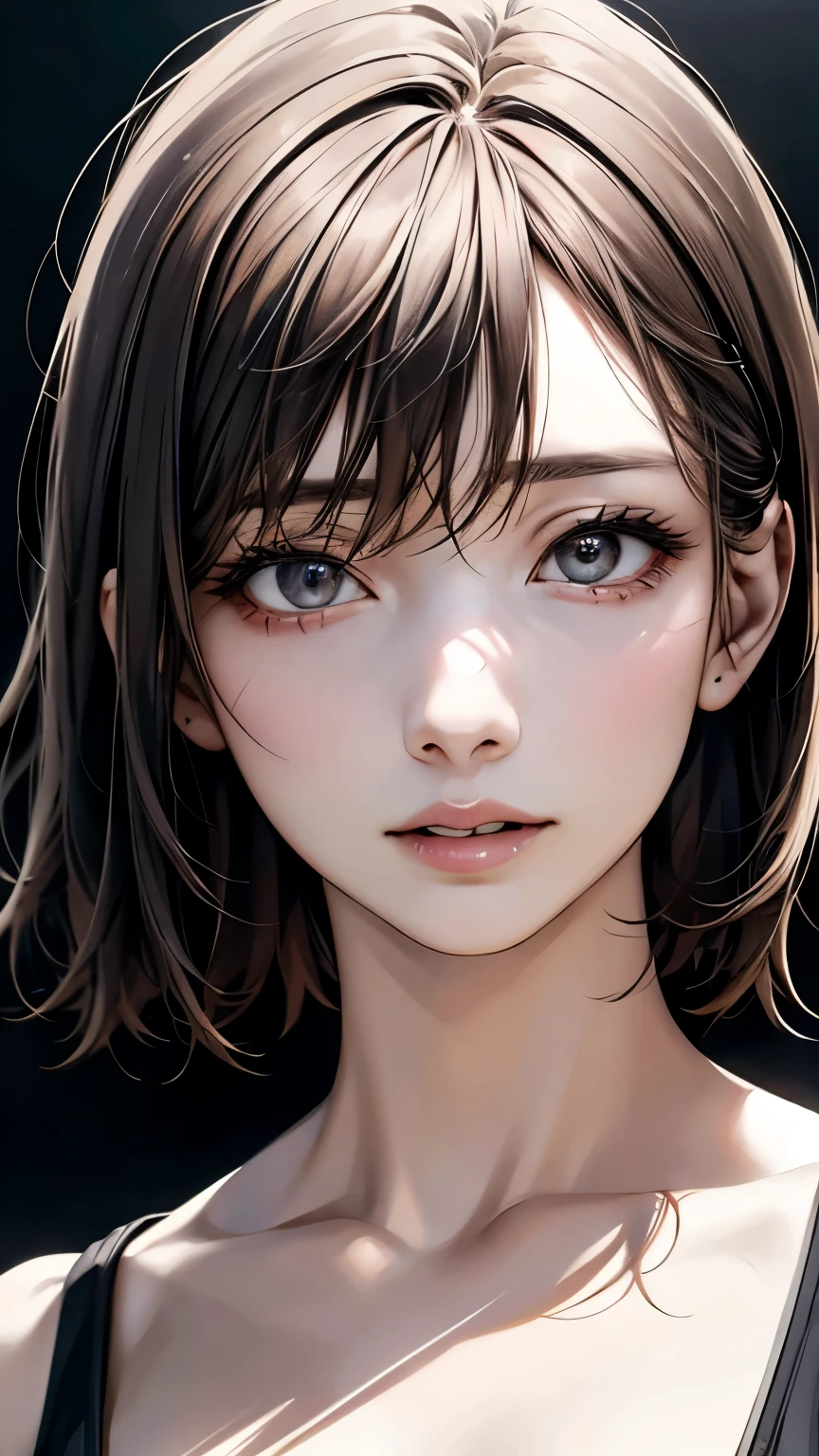 (highest quality、8k、32k、masterpiece)、(Realistic)、(Realistic:1.2)、(High resolution)、Very detailed、Very beautiful face and eyes、1 girl、Round and small face、(Droopy eyes:1.3), Tight waist、Delicate body、(close、highest quality、Attention to detail、Rich skin detail)、(highest quality、8k、Oil paint:1.2)、Very detailed、(Realistic、Realistic:1.37)、Bright colors