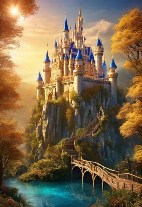 
          The dream castle carved with warm light, pure and complex gold lines is a kind of architecture full of fairy tale col...