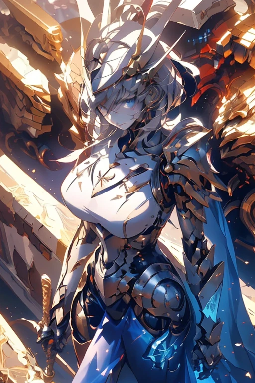 a close up of a person holding a sword in a space, badass anime 8 k, dragon knight, anime epic artwork, epic fantasy digital art style, fantasy knight, epic fantasy art style, 8k high quality detailed art, fantasy paladin, epic fantasy art style hd, dressed in light armor, full portrait of magical knight, rossdraws cartoon vibrant